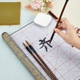 thumbnail image 3 of 1 Set 4pcs No Ink Chinese Calligraphy Practice Set Reusable Water Writing Cloth Scrolls Chinese Traditional Calligraphy Writing Brushes Pens for Beginners Professional Practice 35.9x15.5inch, 3 of 6