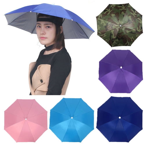 1pc Outdoor Foldable Head Umbrella Hat Anti-Rain Elastic Band Fishing Umbrella ! 