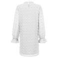 thumbnail image 5 of Women's Autumn Winter New Style Bubble Long Sleeve Lace Collar Dress, White, Size M, 5 of 5