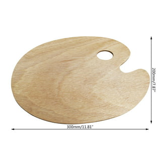 Uxcell 12x16 Wooden Paint Palette Wood Color Mixing Oval Painting Palette  with Thumb Hole 3 Pack