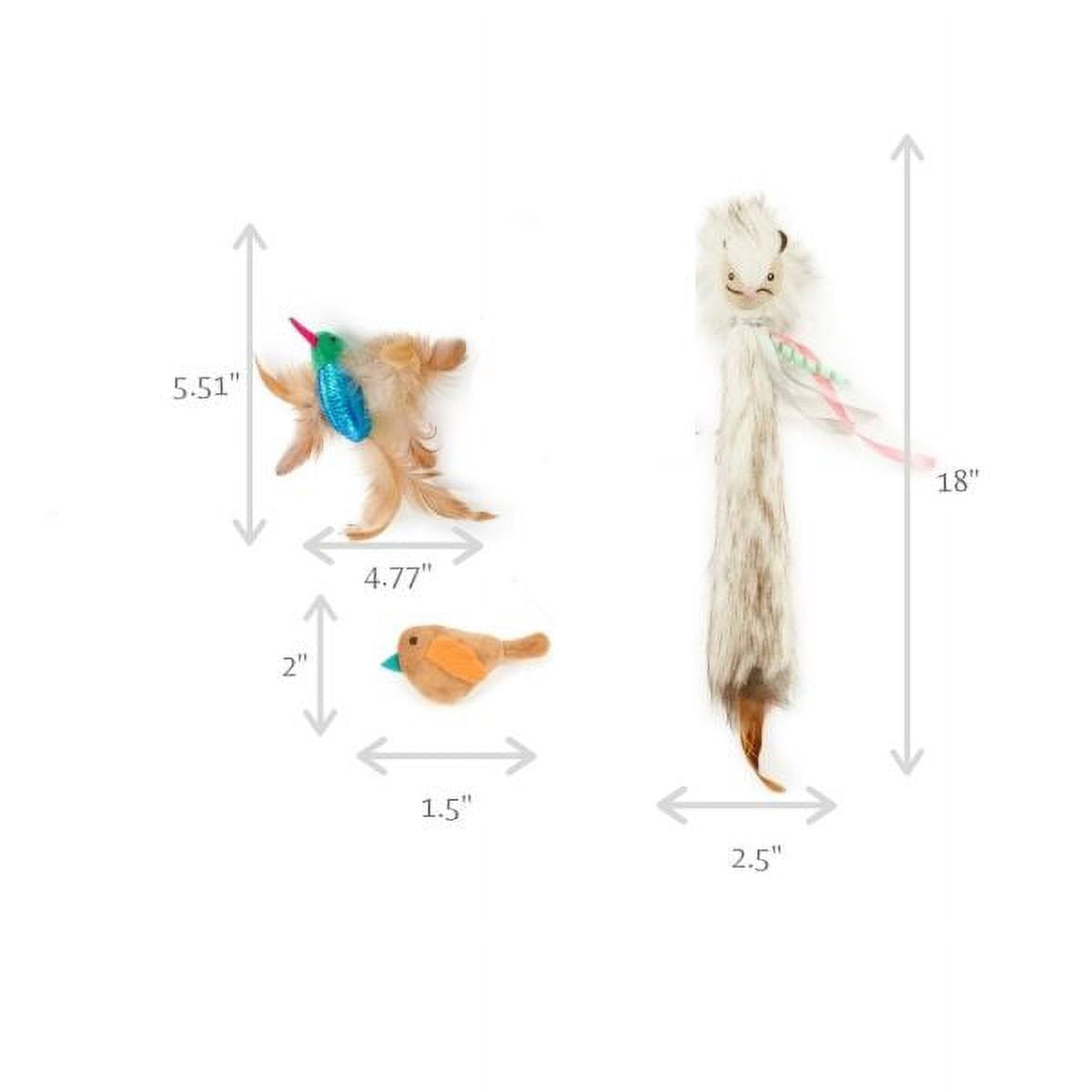 SmartyKat Happy Hunter (Set of 5) Electronic Sound Cat Toys, Soft Plush, Makes Realistic Bird Noises, 2 Hum Singers, 2 Chickadee Chirp, 1 Chit Chatter, Value Pack