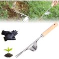 thumbnail image 2 of Herramienta manual JM para desmalezar jardín acero inoxidable con mango de madera, 2 of 5