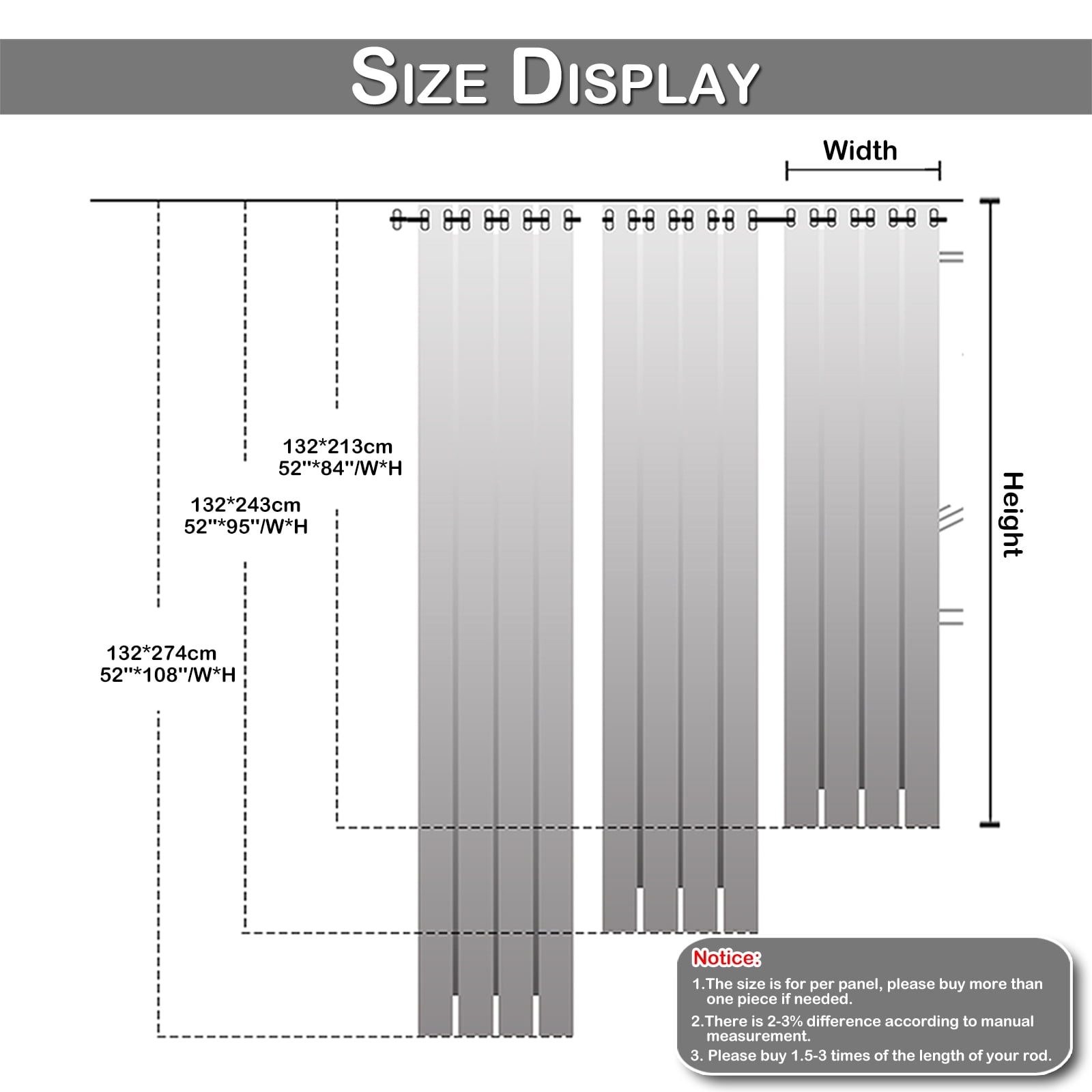 BTTO Outdoor Curtains for Patio Waterproof, Insulated Heat Light Blocking Drapes, Fade Resistant Thick Curtain for Balcony Lawn Garden, 1 Panel