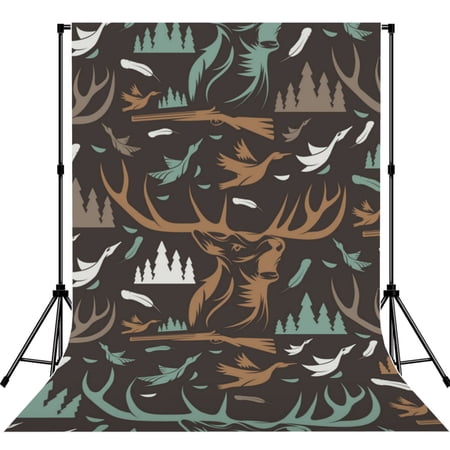 Deer Duck Hunting Vintage Photography Backdrop 5x7Ft Background for Photo Studio Video Recording Birthday Party Wedding Home Decor