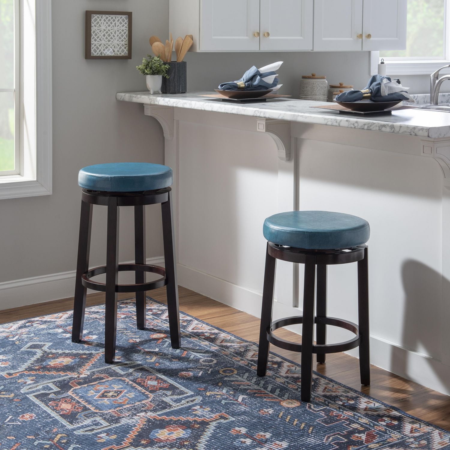 Tabouret de comptoir sarcelle Alma