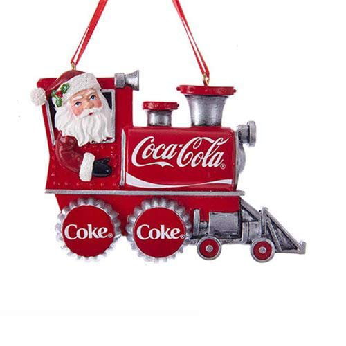 Coca-Cola Kurt Adler Metal Coke Cap Santa Gift Bottle Holiday Christmas Ornament 