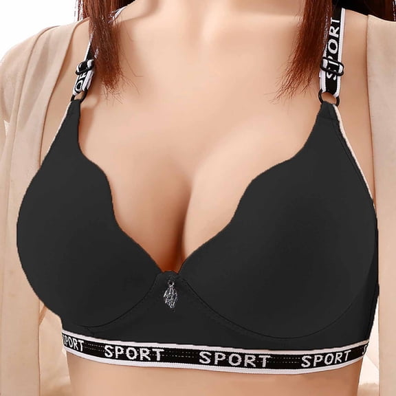Aofany Bras for Women Wireless Bras Full Coverage Push Up Padded Spaghetti Strap Bralettes Breathable Casual Underwear, 36B/C-42B/C