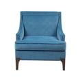 thumbnail image 2 of JERFIT Modern Blue Jacquard Accent Chair with Lumbar Pillow, Solid Wood Frame for Living Room, Bedroom, 2 of 10