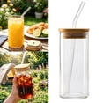 thumbnail image 2 of 12 oz Insulated Glass Cups with Lids and Straws, Iced Coffee Tumblers for Smoothies Tea Juice, Dishwasher Safe Drinking Glasses with Reusable Straws 2PC, 2 of 6
