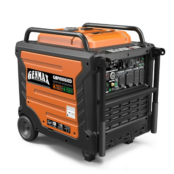 GENMAX Dual Fuel Portable Inverter Generator CO Alert, 9000W Super Quiet Gas Propane Powered Engine with Parallel Capability, Remote/Electric Start, Ideal for Home backup power, EPA Compliant