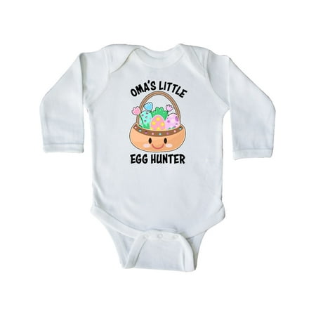 

Inktastic Omas Little Egg Hunter Gift Baby Boy or Baby Girl Long Sleeve Bodysuit