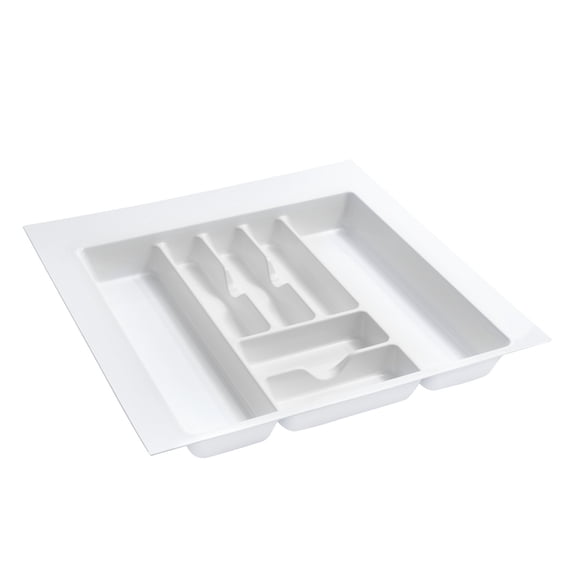 Rev-A-Shelf GCT-4W-52 Extra Large Glossy Trim-to-Fit Plastic 7 Compartment Cutlery Tray Insert Organizer, White