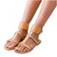 thumbnail image 2 of Sandalias de cuero negro de verano para mujer, zapatos con puños al tobillo, chanclas, zapatos planos Wmkox8yii shjk5024, 2 of 3