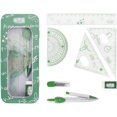 thumbnail image 3 of YSTIANN 8-Piece Green Math Geometry Tool Set with Compass, Protractor, Rulers & Pencil AZ78-680, 3 of 6