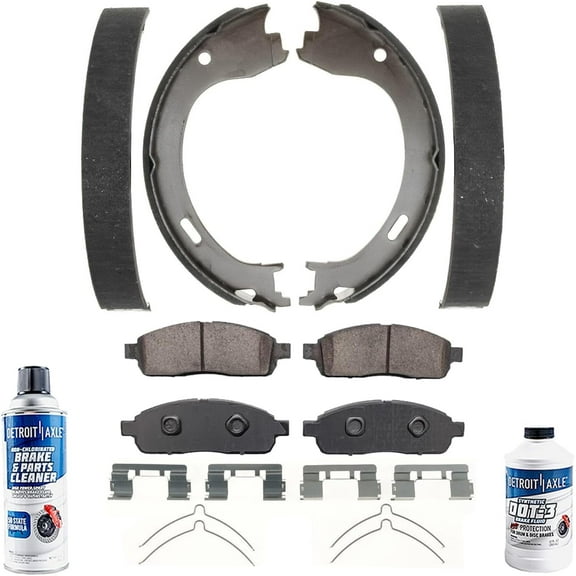 Detroit Axle - Front Ceramic Brake Pads Rear Brake Shoes Kit Replacement for 2009 Ford F-150