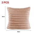 thumbnail image 2 of Funda de almohada decorativa de felpa de piel sintética de doble cara de 2 piezas para sofá, dormitorio, con rayas difusas, funda de almohada suave, funda de cojín, 2 of 5