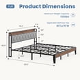 thumbnail image 3 of CONCETTA King Bed Frame, Heavy Duty Metal, Storage Headboard with Charging Station, Noise Free, No Spring Box Required, 1100lbs Capacity, 3 of 8