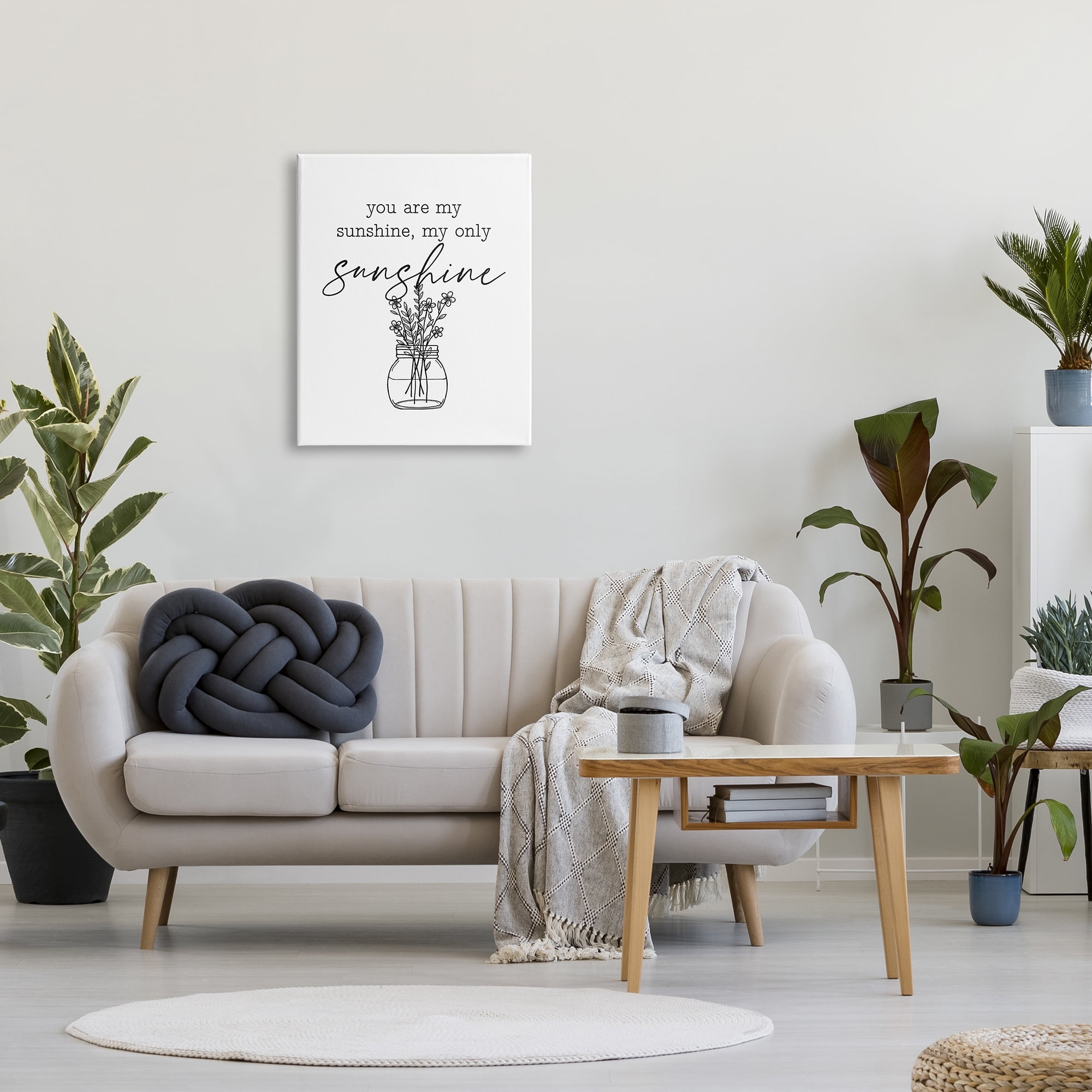 Stupell Industries You Are My Sunshine Floral Daisy Blooms Bouquet Graphic Art Gallery Wrapped Canvas Print Wall Art, Design by Lettered and Lined