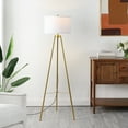 thumbnail image 2 of SAFAVIEH Falco 60 in. Glam Gold Iron Floor Lamp with White Cotton Shade, 2 of 6