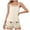 Beige, variant on Lixiuxyad Pajama Button down Women Summer Pajamas Thin Sexy Backless Suspender Shorts Set