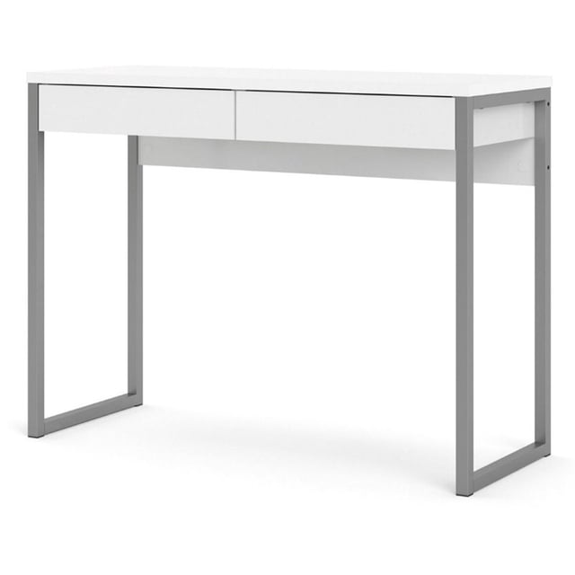 Tvilum Walker Contemporary 2 Drawer Writing Desk in White High Gloss