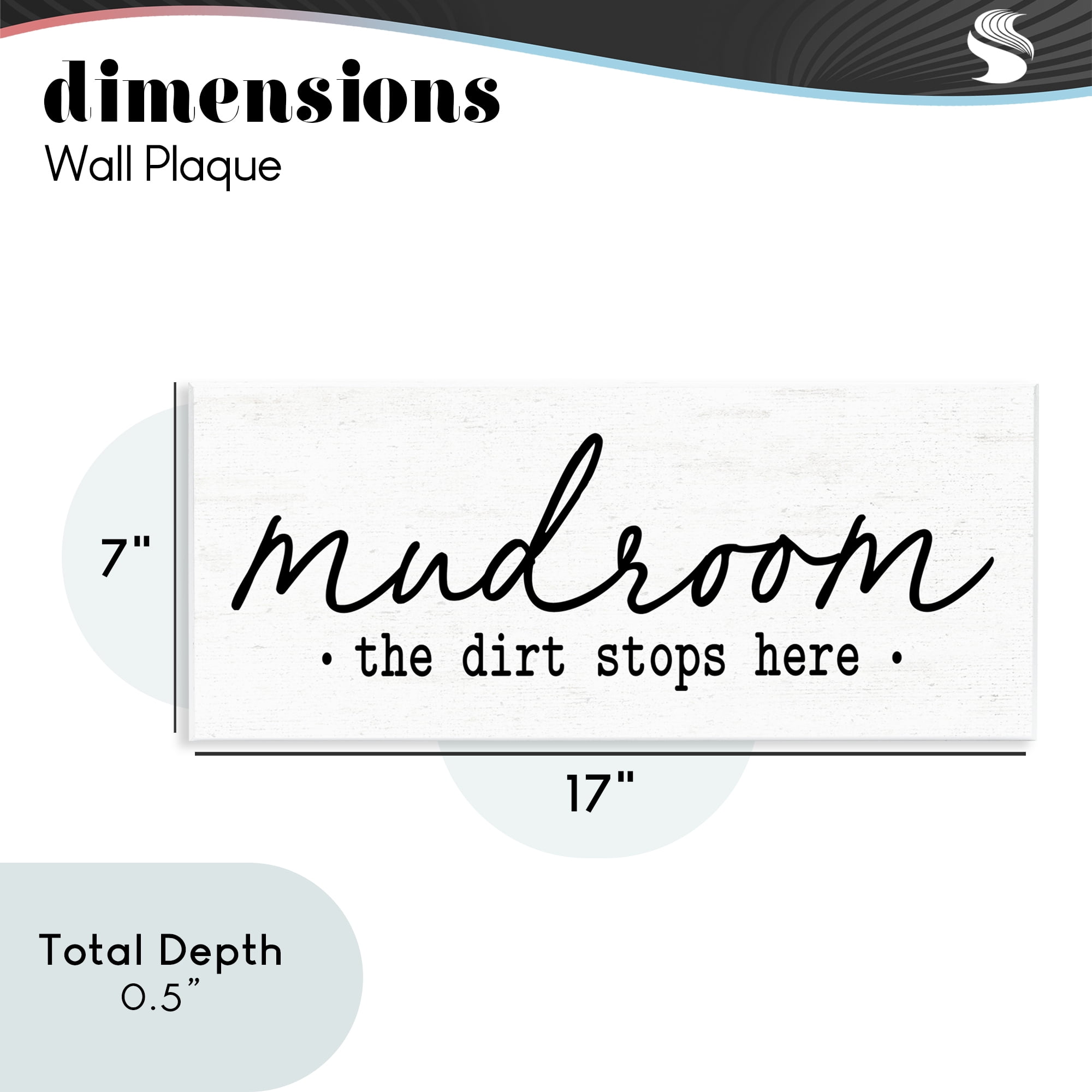 Mudroom Script Dirt Stops Here Wall Plaque Art, design by Lettered and Lined