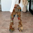 thumbnail image 4 of Owordtank Women's Groovy 70s Flare Pants with High Waist - Retro Hippie Bell Bottoms in Boho Prints, Soft Stretchy Yoga Style Trousers, 4 of 8