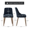 thumbnail image 7 of Dining Chairs Set of 2 Velvet Upholstered Side Chairs Solid Wood Legs Home Kitchen Navy, 7 of 7