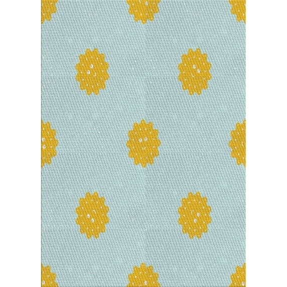 Ahgly Company Indoor Rectangle Patterned Pale Blue Novelty Area Rugs, 3' x 5'