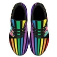 thumbnail image 2 of Unisex Rainbow Sneakers, LGBT Shoes for Men Women Lightweight Breathable Running Shoes Black Size 8, 2 of 7
