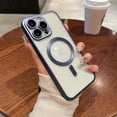 thumbnail image 1 of Aplicable a Apple iPhone15Promax, funda para teléfono con imán galvanizado de color primario dorado titanio, protección de película de lente mate, 1 of 1