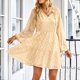 thumbnail image 5 of Vestido de gasa de lunares para mujer, vestido de lunares de manga larga ajustado con cintura informal a la moda para primavera y otoño, 5 of 7