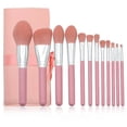 thumbnail image 4 of Juego de brochas de maquillaje HUOGUO, mango de madera rosa claro, 12 unidades, 4 of 4