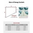 thumbnail image 6 of Turquoise Ombre Swag Valances for Windows, Modern Geometric Moire Abstract Art Rod Pocket Sheer Valances for Small Windows, Swag Toppers Light Filtering for Kitchen Living Room 2 Panels 28''x36'', 6 of 6