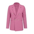 thumbnail image 6 of Guieoi Jackets for Women Clearance under $10.00 Women's Solid Color Button Pocket Long Sleeved Turndown Collar Suit Jacket Pink Black*Friday/Cyber*Monday Clearance, 6 of 6