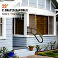 thumbnail image 4 of VEVOR Handrails for Outdoor Steps, 29" Length Wall Mount Safety Railings for 1-3 Steps, U-Shaped Handrail with Matte Black Finished, Stair Handrails for Kids, Elderly, Pregnant Women, Disabled, 4 of 9
