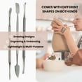 thumbnail image 3 of Stainless Steel Reusable Clay Tools Professional Carving Modeling Tool Set Pottery Tool Kit Stainless Steel Double Ended Spatula Set - Set of 4, 3 of 6