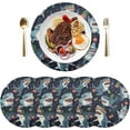 thumbnail image 3 of Coolnut Round Braided Placemats Set of 4,Cute Sharks Washable Dining Table Durable PVC 15 Inch Non-Slip Heat Resistant Place Mats for Table Decor Home Decor, 3 of 7