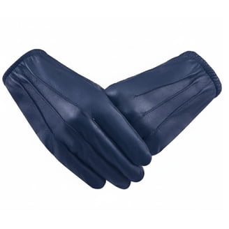 Genuine Leather Unlined Full Finger Dress Gloves For Men