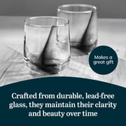 Libbey Ascent Black Ribbon Rocks Drinking Glasses Set of 8, Glass Drinking Glasses with Curvature, Versatile Glassware Set for Parties and More