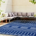 thumbnail image 5 of SIXHOME Outdoor Rug 5'x8' Waterproof Patio Rug Reversible Indoor Outdoor Rug Lightweight Plastic Straw Rug for RV Camping Deck Balcony Boho Porch Decor Blue and White, 5 of 9