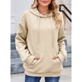 thumbnail image 4 of Womens Hoodie Ladies Sweatshirts Pullover Hoodies Tops Waffle Shirt Long Sleeve With Pockets, 4 of 5