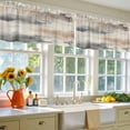 thumbnail image 3 of 2 Pack Gray Brown Oil Painting Valance for Window Abstract Art Watercolor Kitchen Valance Rod Pocket Short Curtain Topper Decorative Window Treatment for Living Room Bedroom 60"x18", 3 of 8