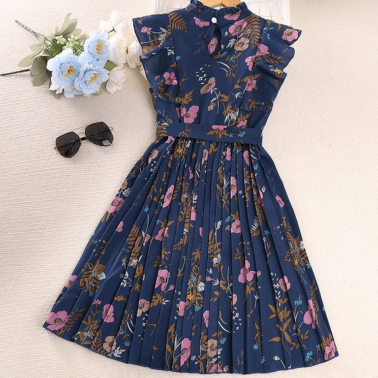 Esaierr 8-12T Teen Girls Dress Kids Floral Sleeveless Spring Summer Dress  for Little Girls Dress Fall Winter Dress - Walmart.com