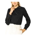 thumbnail image 1 of Allegra K Women's Work Ruffle Trim Neckline Solid Shirt Button Decor Blouse, 1 of 7
