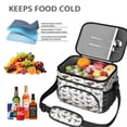 thumbnail image 5 of Dinosaur and Text White Pattern Insulated Lunch Box for Women Men, Medium Leakproof Cooler Bag with Adjustable Strap, 10"x6.7"x8", 5 of 6