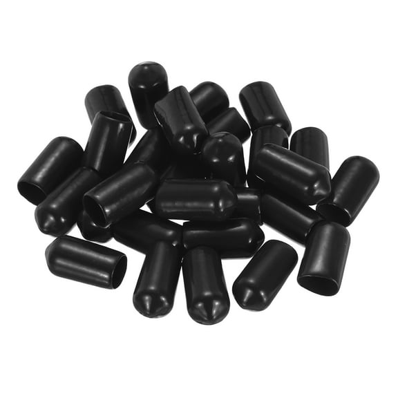 Uxcell 88Pcs Silicone End Caps, 8.5mm(5/16") ID Round Screw Thread Protectors Flexible Screw Bolt Covers Caps for Metal Tube Rod Bolt, Black