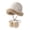 Beige, variant on Luxalzxs Furry Bucket Hat for Women, Winter Warm Plus Velvet Thickened Solid Color Fisherman Hat with Pompom
