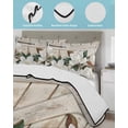 thumbnail image 4 of Quilts Twin Size Bedding Set, Spring Floral Lightweight Quilted Comforter, White Magnolia Flowers Barn Door Farmhouse Beige Soft Bedspread Coverlet with Pillow Covers for All Season, 68" x 86", 4 of 7