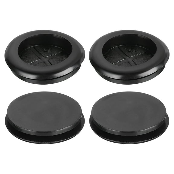 Uxcell 20Pack Rubber Grommets 1" (25mm) Drill Hole, 3/4" (21mm) ID Single Sided Hole Plugs Ring Gasket, Black